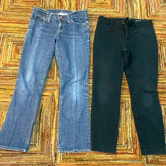 GAP Denim - Set Of 2 Womens Gap Jeans Straight And  Skinny Wash Denim Size 4 Black/ Blue